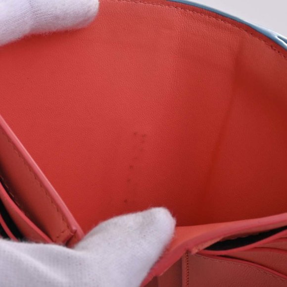 BVLGARI Serpenti Forever Leather Bifold Wallet Blue Ladies - Picture 10 of 10